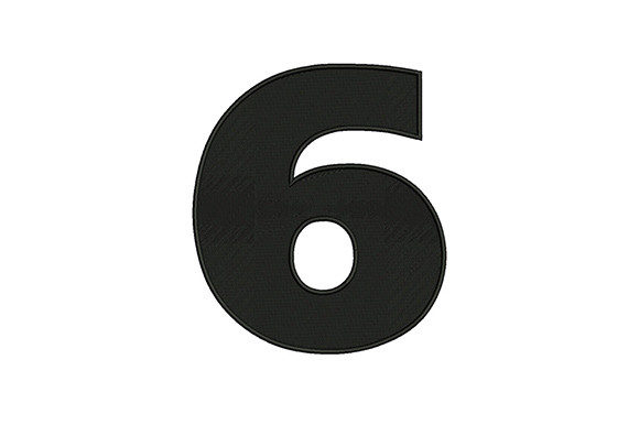 Bold Number 6: A Standout Embroidery Design