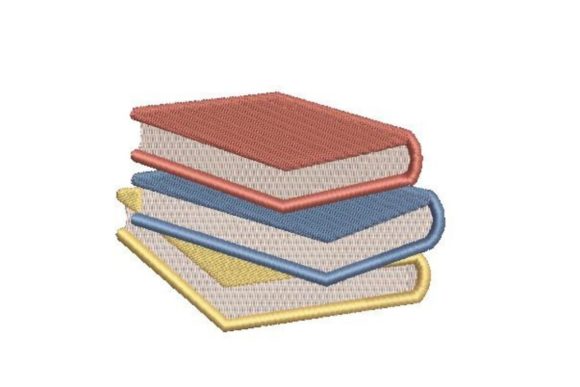Charming Stack of Books for Embroidery