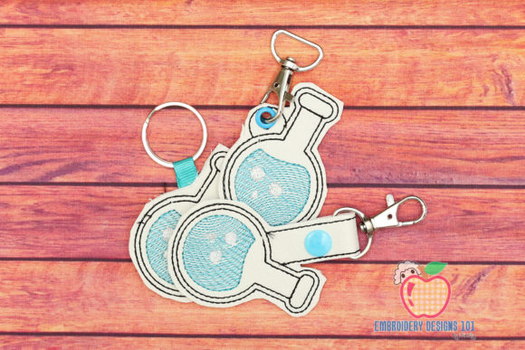 Chemist Beaker ITH Keyfob: A Fun, Scientific Touch