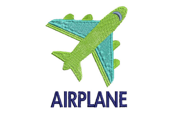 Cute and Colorful Airplane Embroidery Design