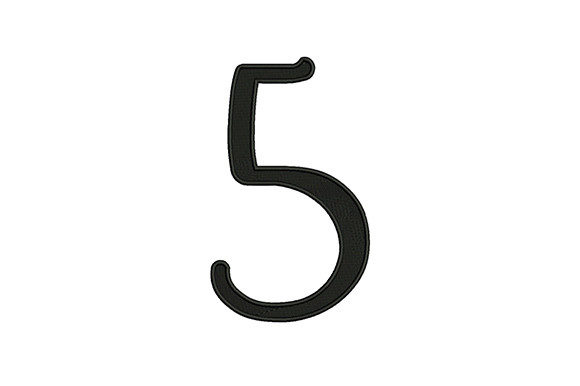 Number 5: A Versatile Embroidery Design for Premium Sweatshirts
