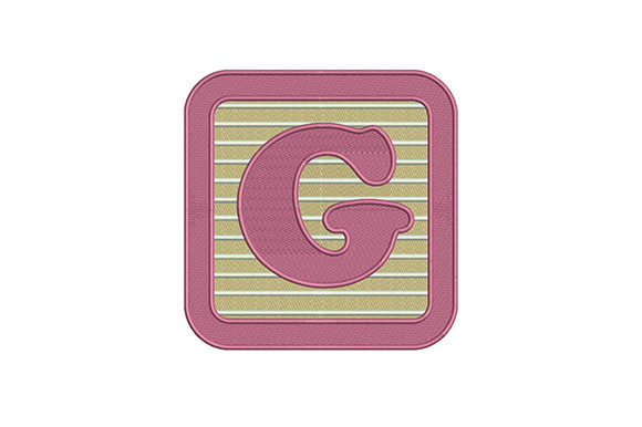 Pink Alphabet Letter G: A Charming Back-to-School Embroidery Design