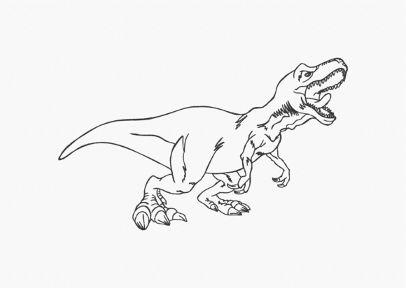 Tyrannosaurus Rex: A Charming Embroidery Design